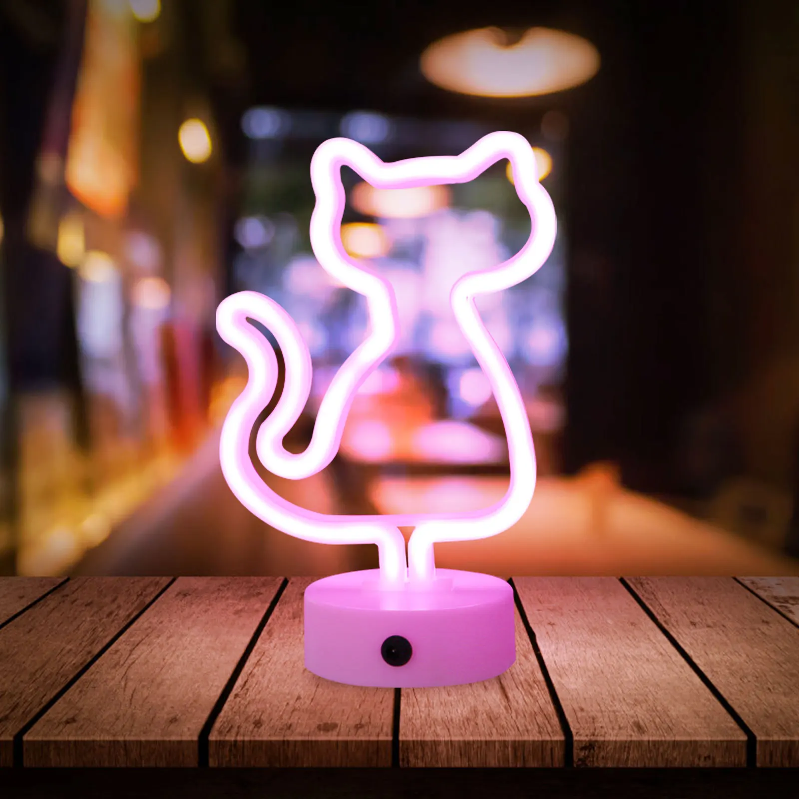 

1pc Led Neon Light Adorable Cat Shape Flexible Tubing Usb Powered Night Lamp For Bedroom Tabletop Decorative Lighting
