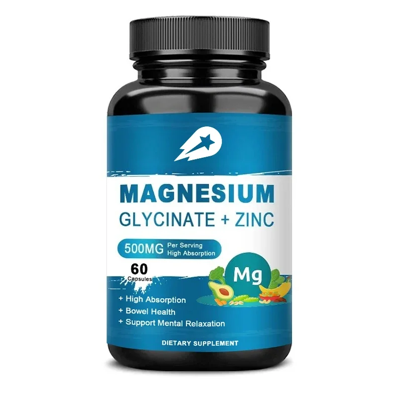 

Капсулы с глицинатами магния для расслабления сна, мозга, нервной системы, костей, мышц, здоровья сердца, поддержки иммунитета