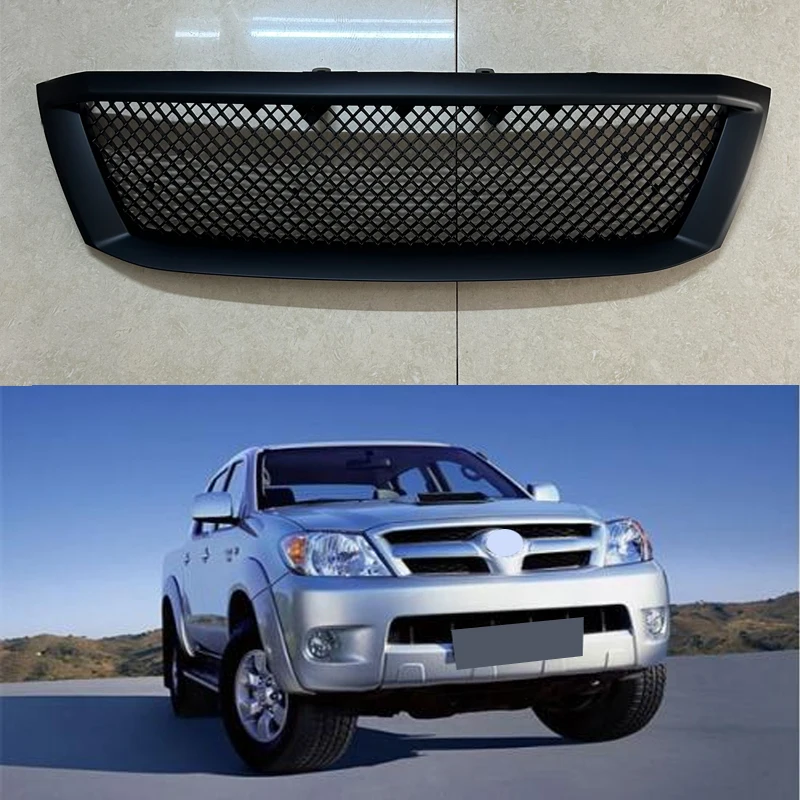 

Honeycomb Grills For Toyota Hilux Radiator Grille Vigo 2005 2006 2007 2008 2009 2010 2011 Front Grid Racing Grill Bumper Mask