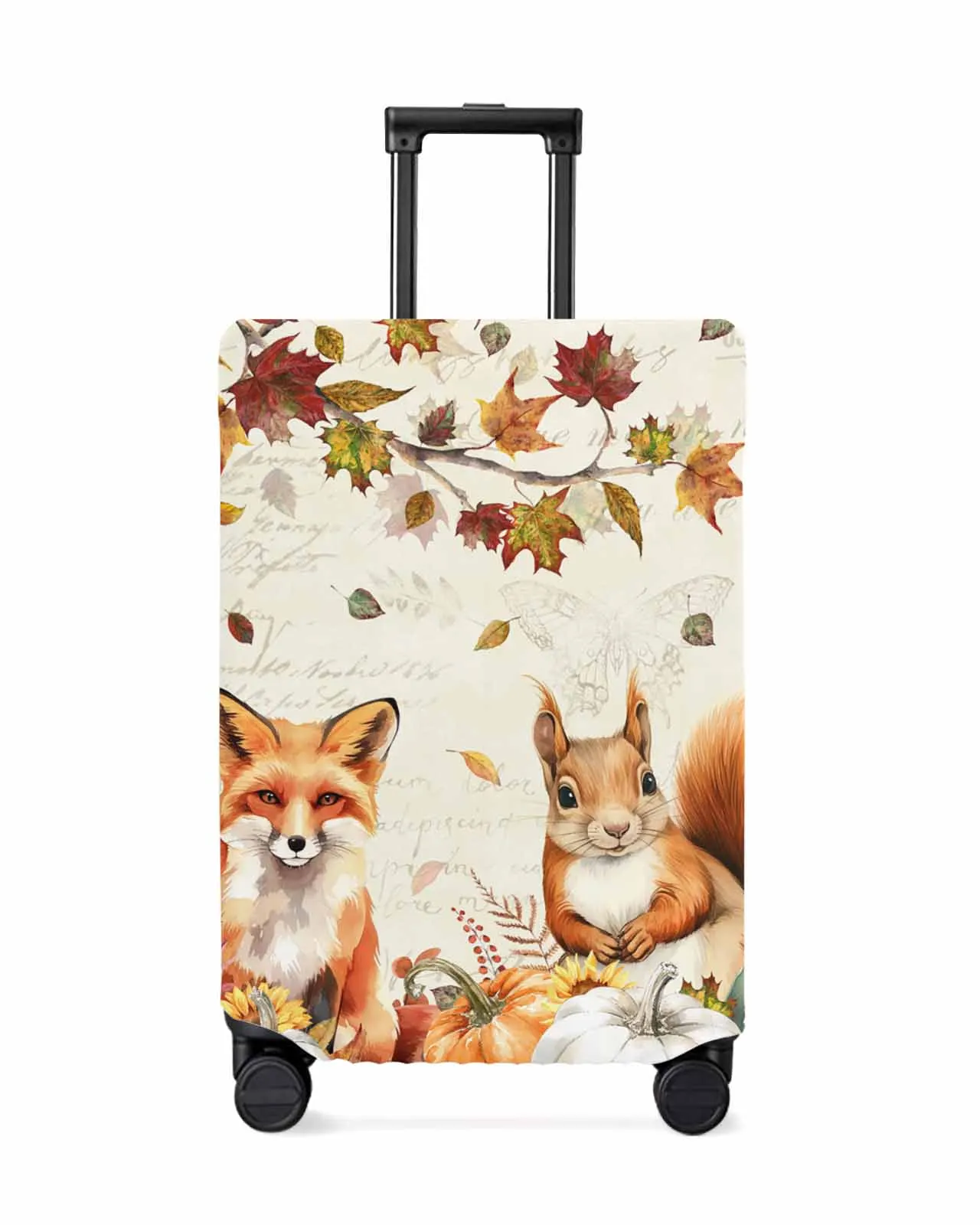 Juste de bagage élastique avec lettre vintage pour Thanksgiving Fox SLaura rel, étui anti-poussière pour valise, accessoires de voyage, 18 "-32"