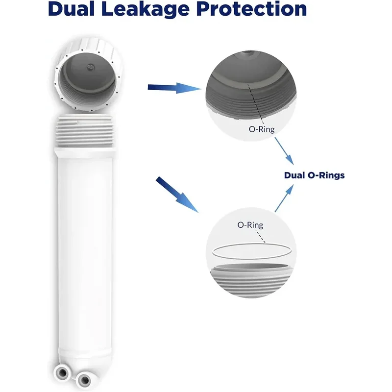 1812/2012 24-150 GPD Reverse Osmosis Membrane Filter Housing Replacement with Elbow Fittings, Housing Wrench, Check Valve