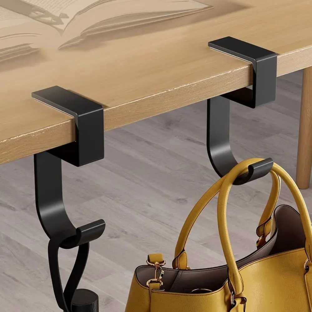 

Easy To Install Portable Desk Edge Hook Removable No Paste Desk Hanger Adjustable Spacing Punch-free Hanging Bag Hook Student