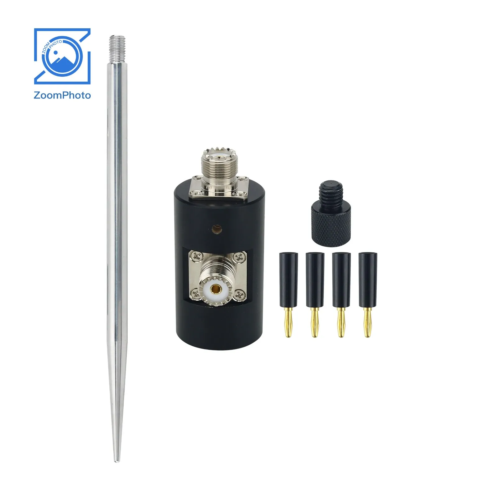 DIY Portable Aluminum Alloy Vehicle Shortwave Antenna Base + Tripod Adapter for Outdoor Installation