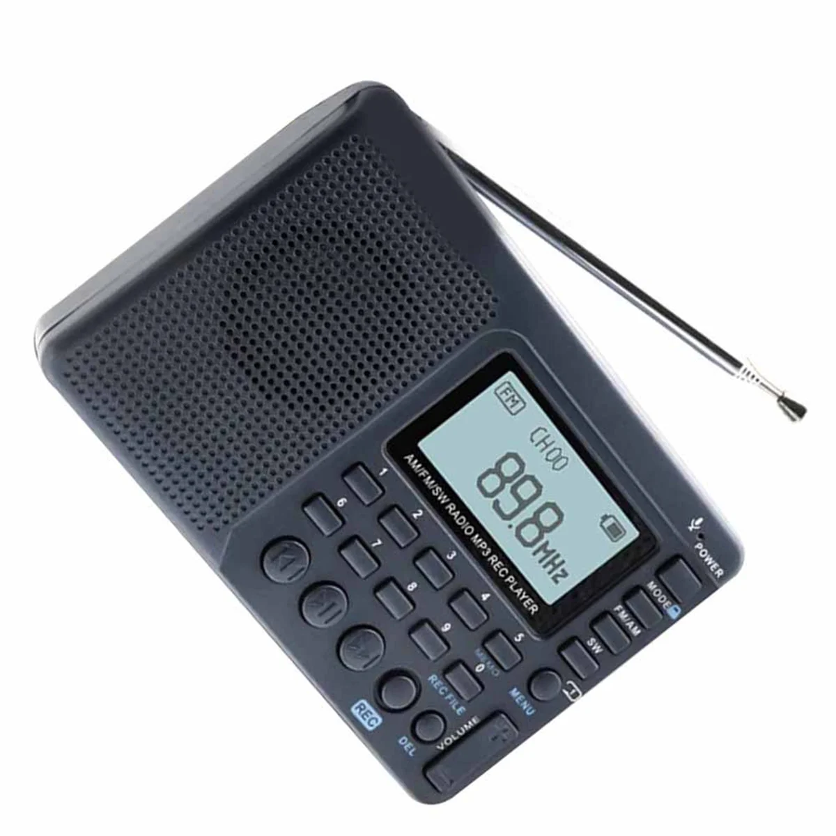 AT42 RETEKESS V115 Radio portátil Bandas FM/AM/SW, grabadora USB, altavoz, ideal para personas mayores