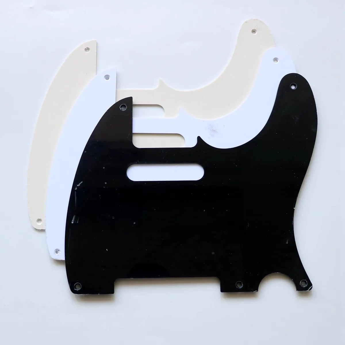 Vintage white guitar guard 5 nails black one layer board white with screws