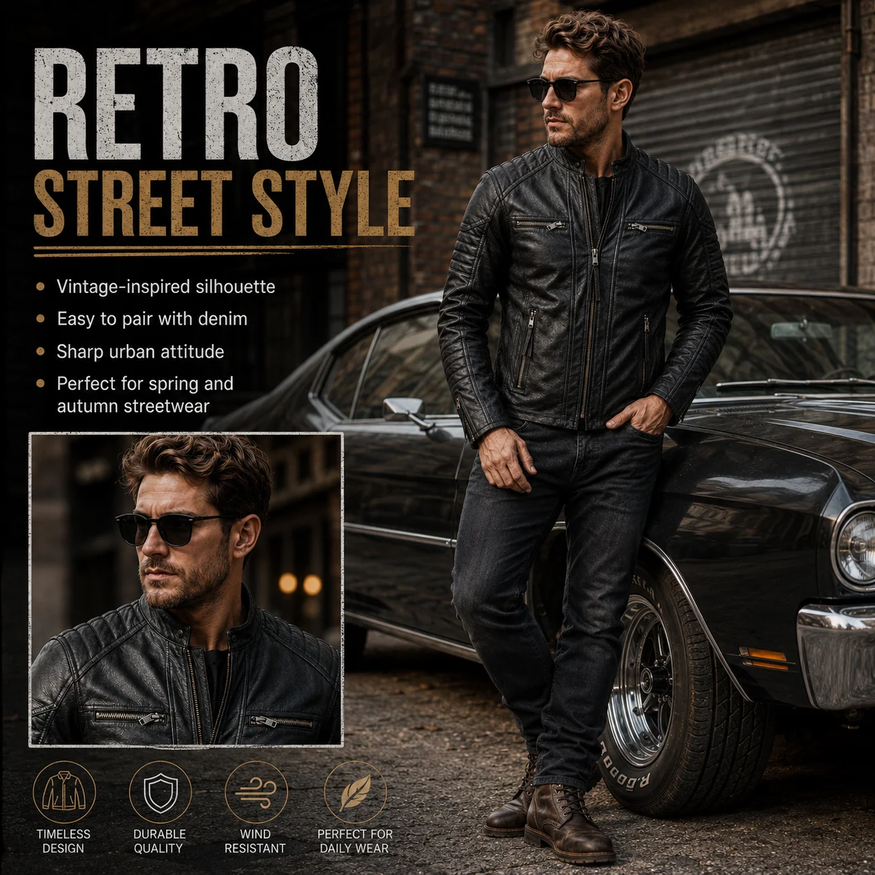 Thumbnail 3 - #35 Trending Mens Leather Coats Right Now