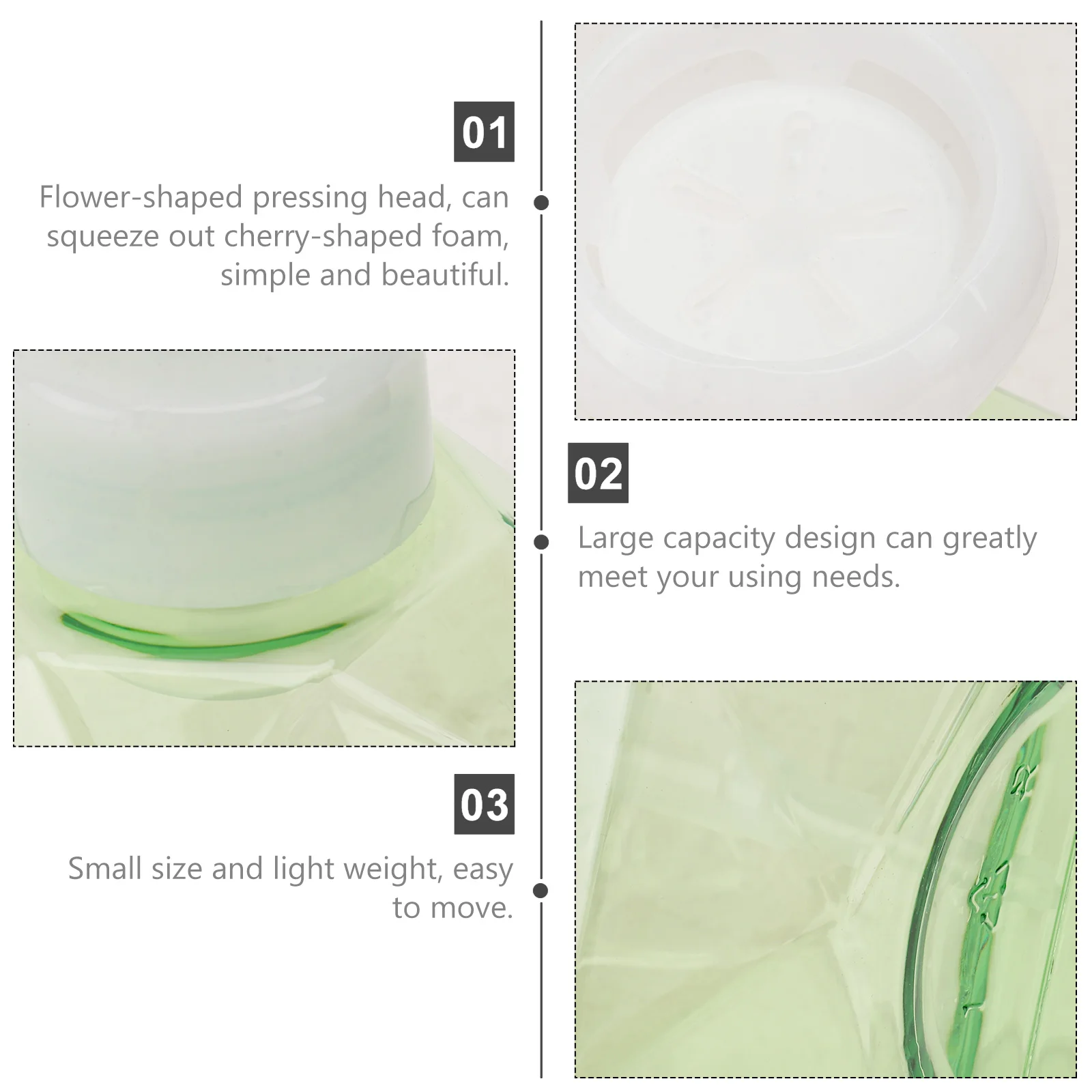 

2pcs Flower Shape Foaming Bottles Empty Travel Bottles Reusable PETG Leak Proof Facial Shampoo Storage Containers