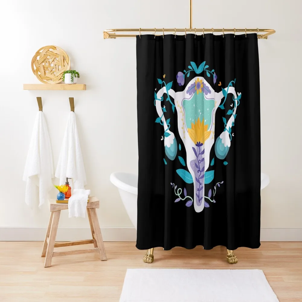 

Female reproductive system with flowers Shower Curtain For Bathrooms Bathroom Deco In The Bathroom Bathroom Box Curtain