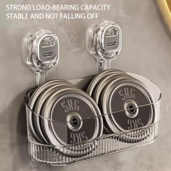 Transparent Shower Room Storage Bracket No-Drill Suction Wall Hanging Finishing Box Large Capacity Stable Organizing Box