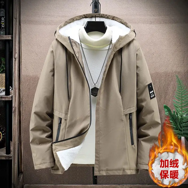 

Winter Cotton-padded Jackets for Men Thickened Jackets Casual Hooded Loose Cotton-padded Windproof and Warm Cotton Jackets