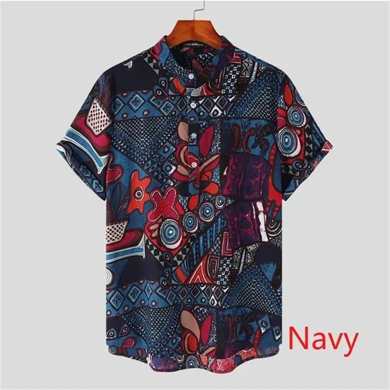 Vintage 3D Printed Shirts Short Sleeve Lapel Casual Fashion Tops Men Streetwear Baggy Trendy Unisex Tees Shirt Ropa Hombres Male