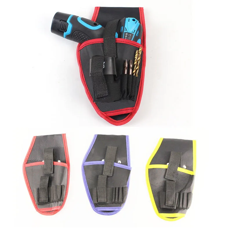 Hot 1Pcs Portable drill Holder Holst Pouch Cordless Canvas farbic Tool For 12v Drill Waist Tool Bag