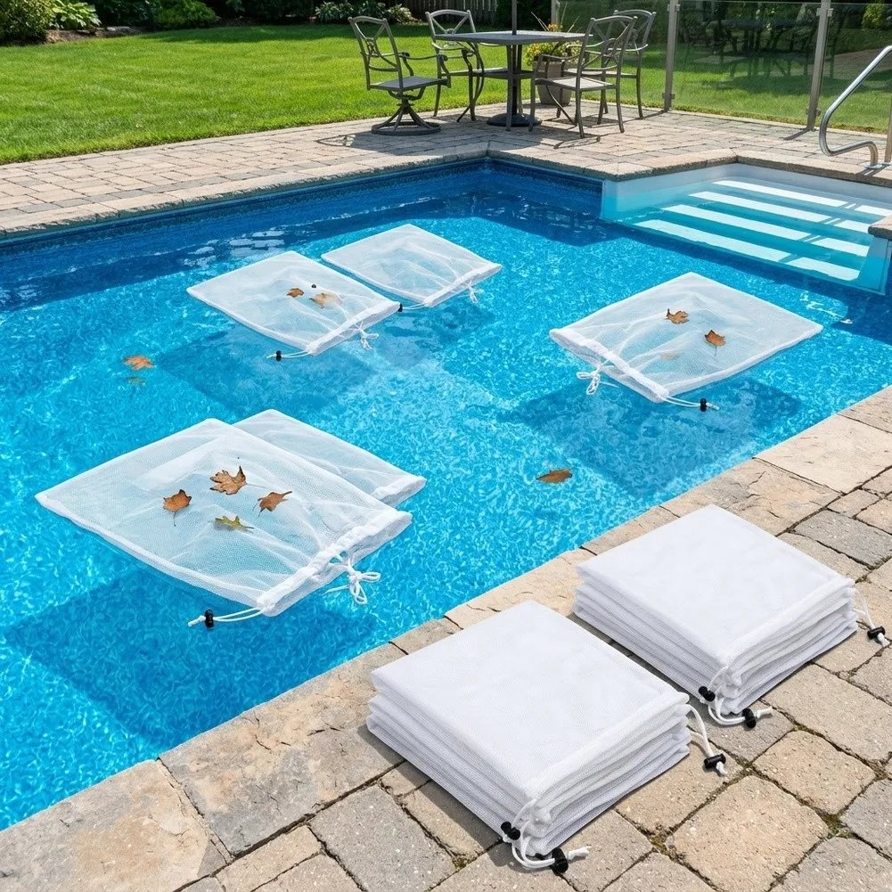Ultra Fine Mesh Net Bag For Pool Skimmer 56x66cm Stops Leaves Sand Pet Hair For Various Slide Bars In-Ground Above Ground Pools