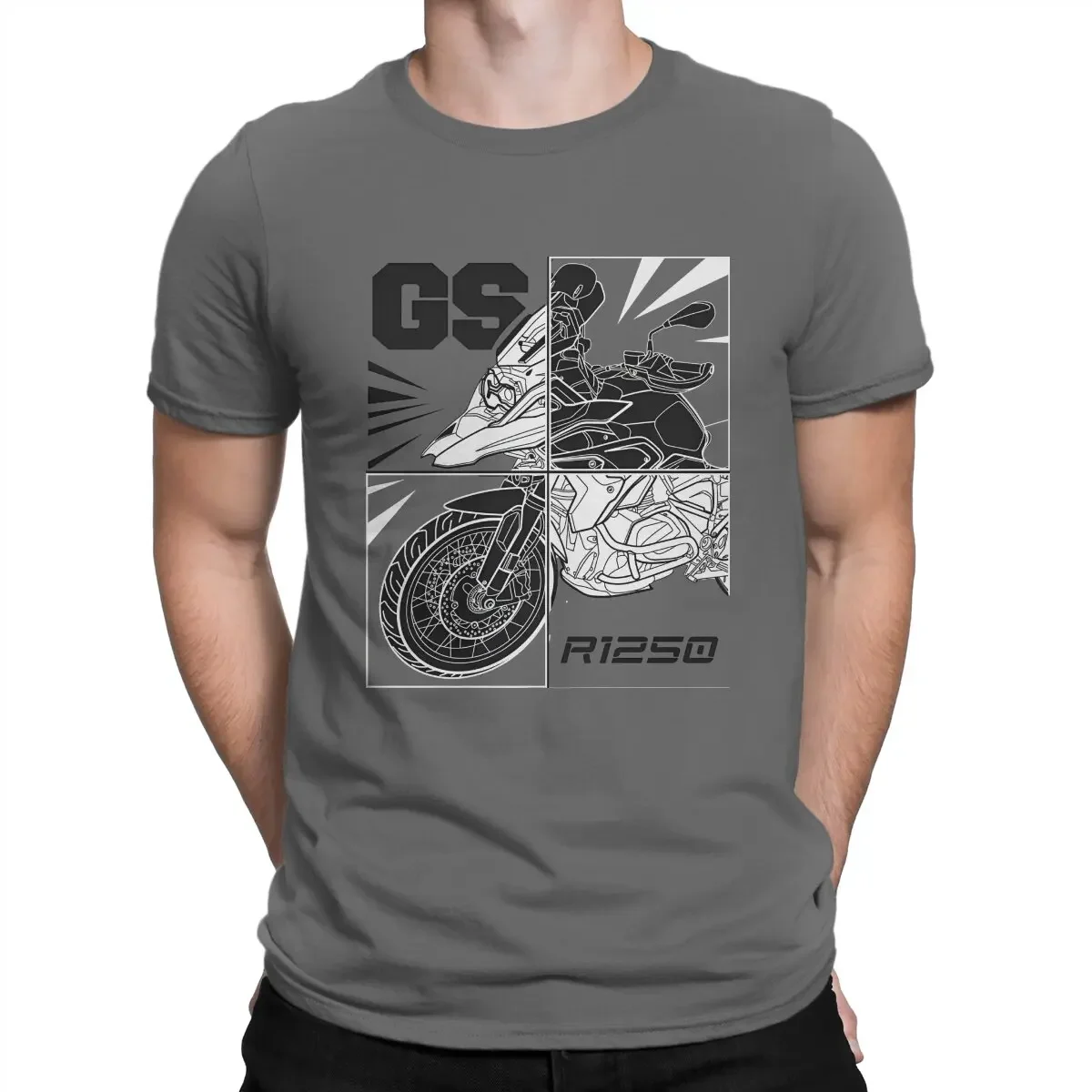 Men\'s GS 1250 R 1250 GS Adventure Motorcycle T Shirt GS Cotton Clothes Vintage Short Sleeve Crew Neck T Shirt Gift Idea T-Shirt