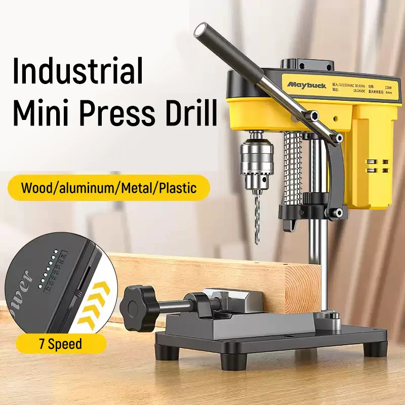 

Compact Mini Bench Drill AC/DC Dual Use Portable Table Drill Press Precision Bench Drilling Machine for Workshop And Home Use