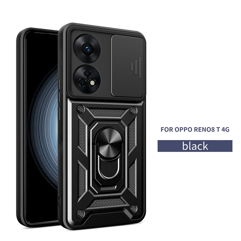 For Oppo Reno 8T 8 T 4G Case Car Magnetic Ring Stand Holder Armor Cases For Oppo Reno8T Reno8 T 4G 6.67 CPH2481 Back Cover