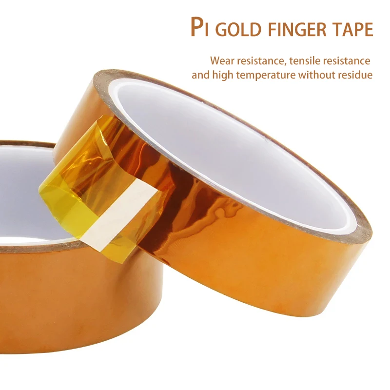 30m Long Gold Finger High Temperature Resistant Tape Polyimide Tape Multi Size Pet Anti Static Lithium Battery Insulation Tape image 4