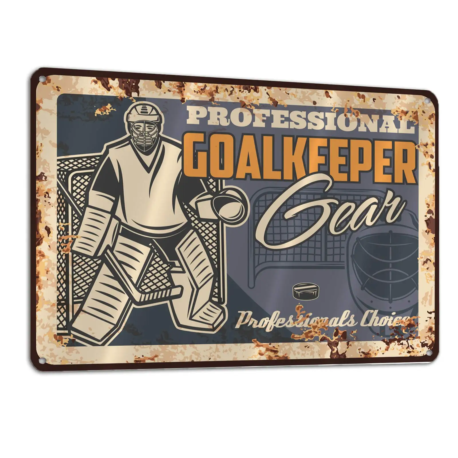 Lesiker Retro Metal Vintage Tin Sign Ice Hockey Gear Equipment Rusty for Wall Decor for Bars,Restaurants,Cafes Pubs -12