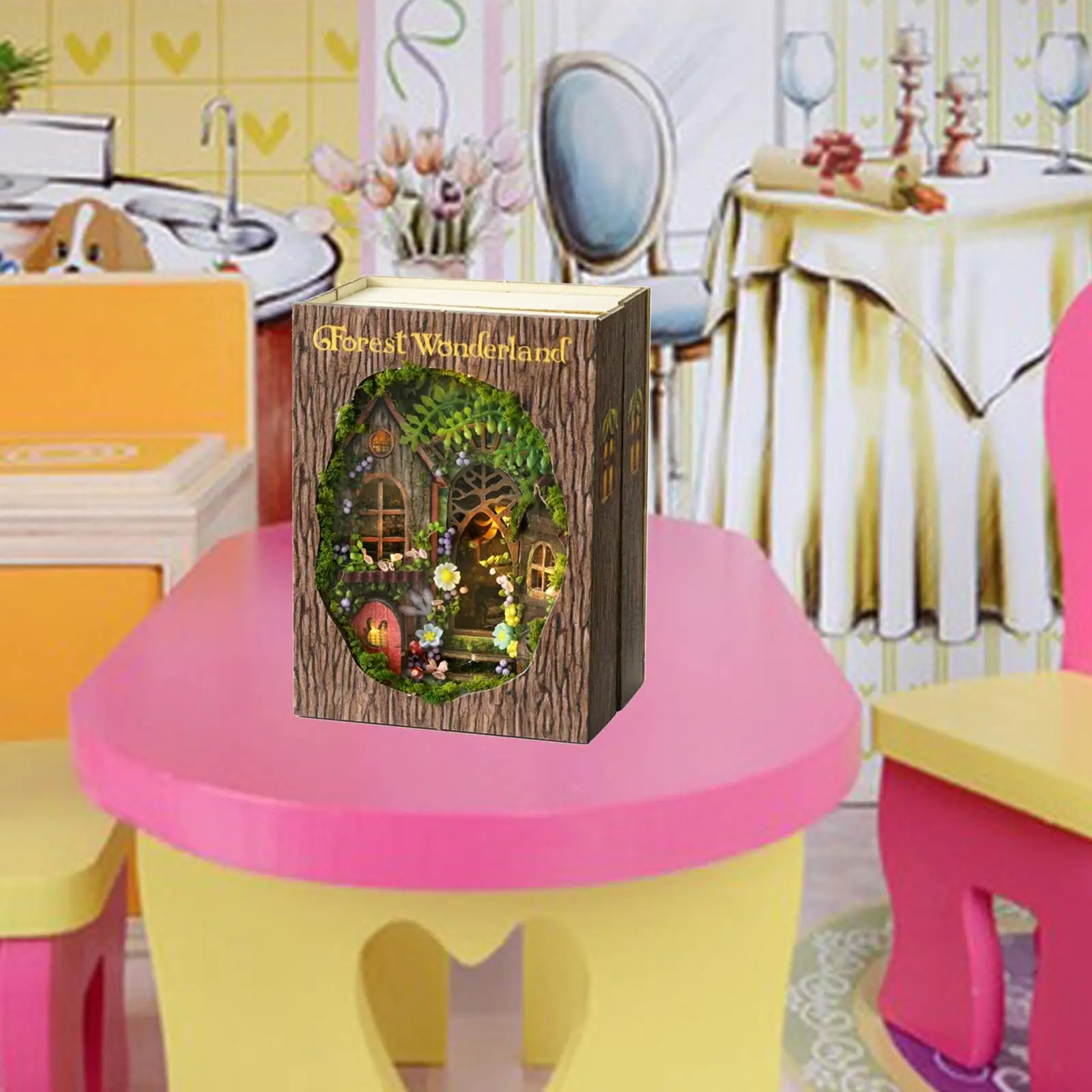 Casa de bonecas em miniatura de madeira artesanal decorativa mini casa de boneca loja de simulação