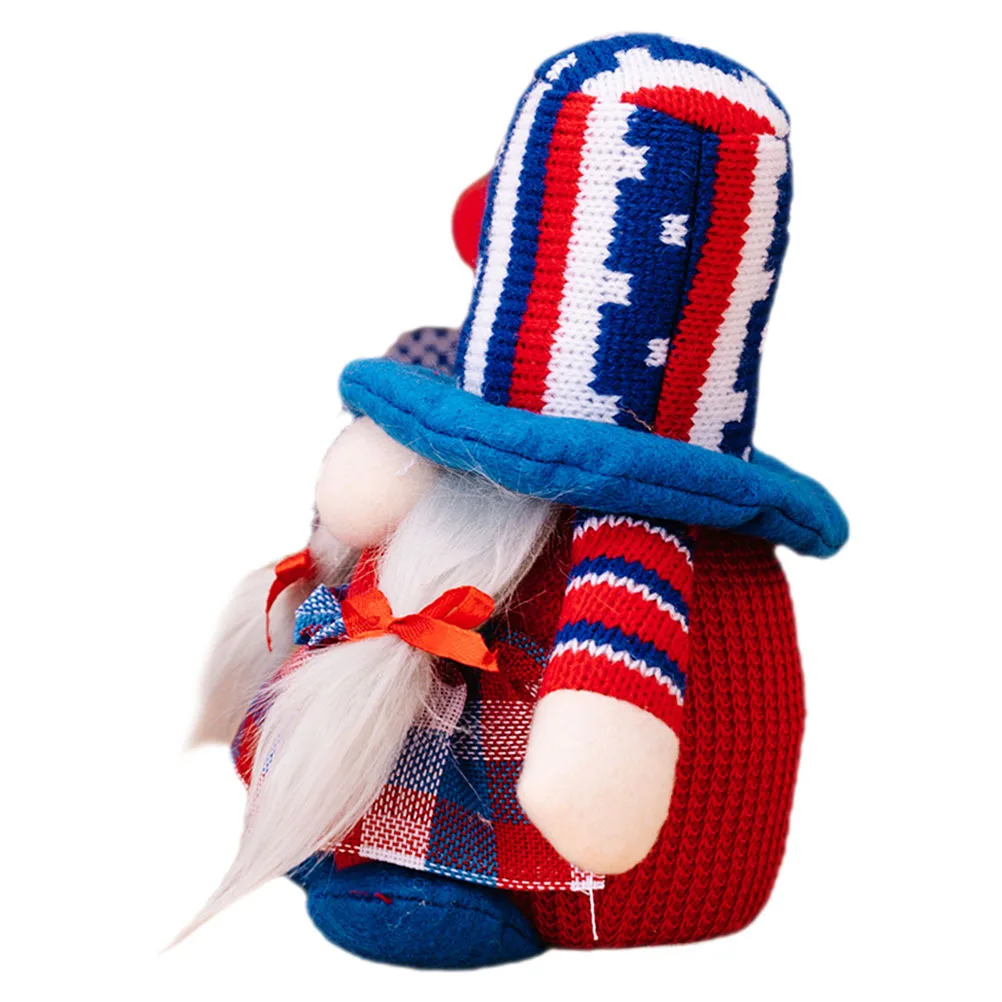 

Lighted Decor Patriotic Independence Day Stuffed Gnome Desktop Ornament 4Th Of July Party Favor Gnome Adornment Home Office