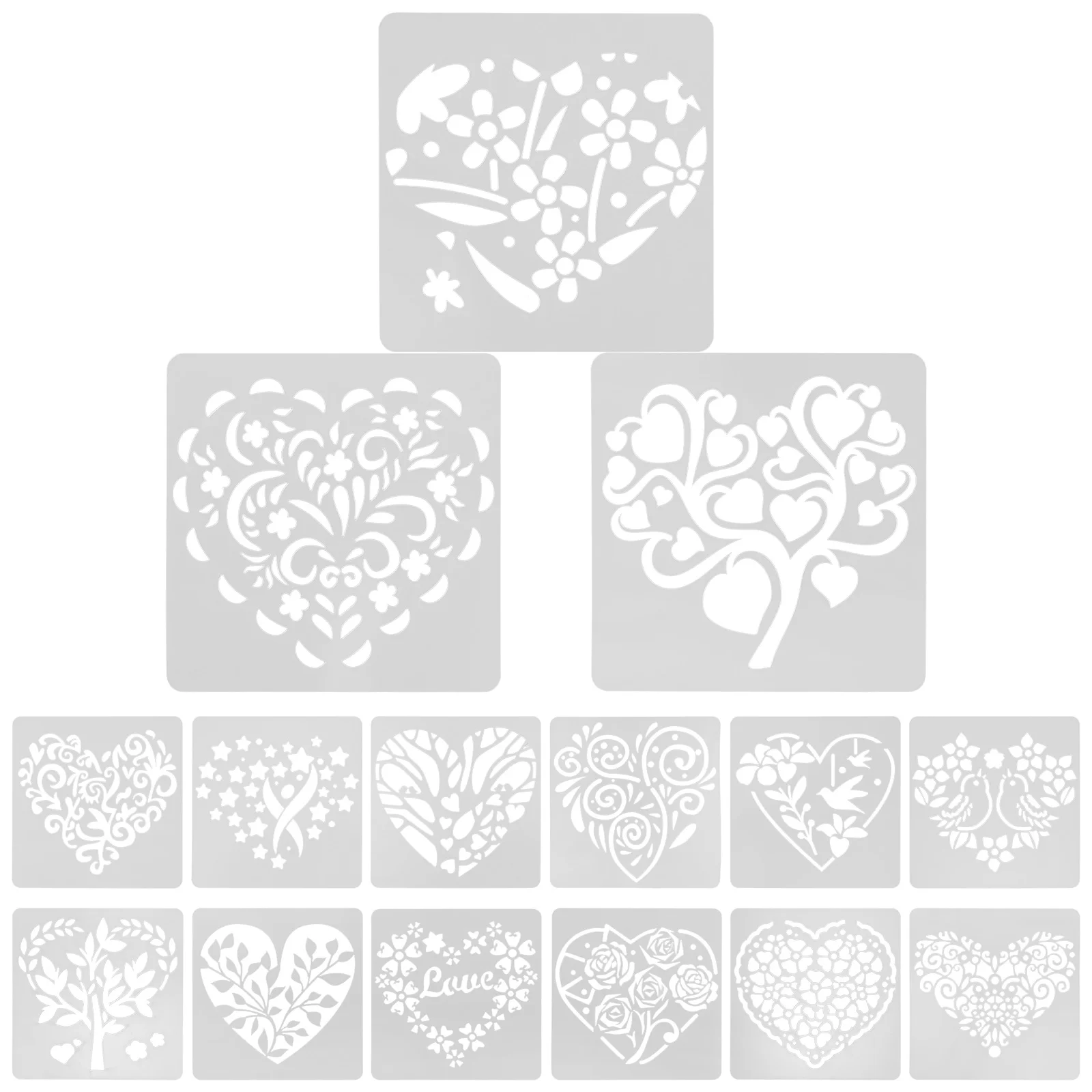 

Hollow-out Stencils Love Heart Drawing Template DIY Painting Templates Accessories Washable Child Reusable