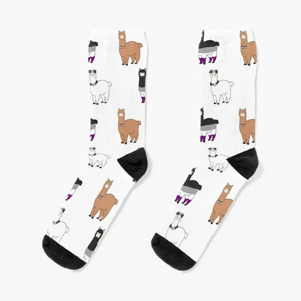 

Alpaca Asexual Pride Pack Socks FASHION Sports hiphop Socks Man Women's