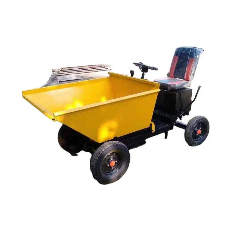 Construction site ash bucket truck electric dump truck four-wheel seat drive electric ash pulling truck front flap