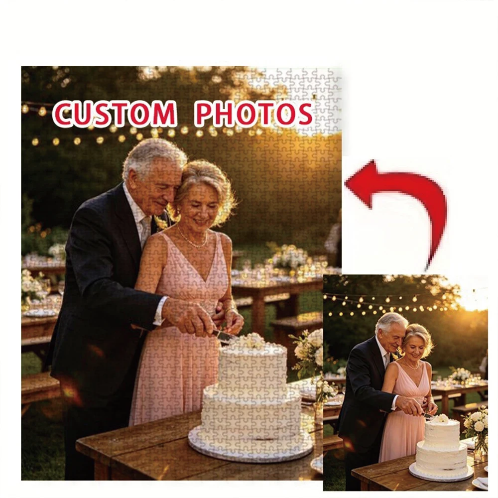 35/300/500/1040pcs Personalized Custom Photo Puzzle Couple Photos Education Puzzle Toy wooden Puzzle