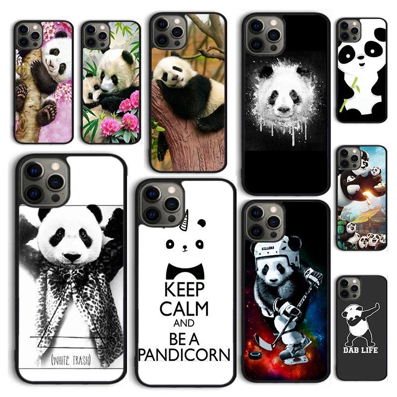 Чехол для телефона с принтом панды и надписью «keep calm and be a pandicorn» для iPhone 15 12 mini XS XR 11 13 14 Pro Max SE 2020 6S 7 8 Plus