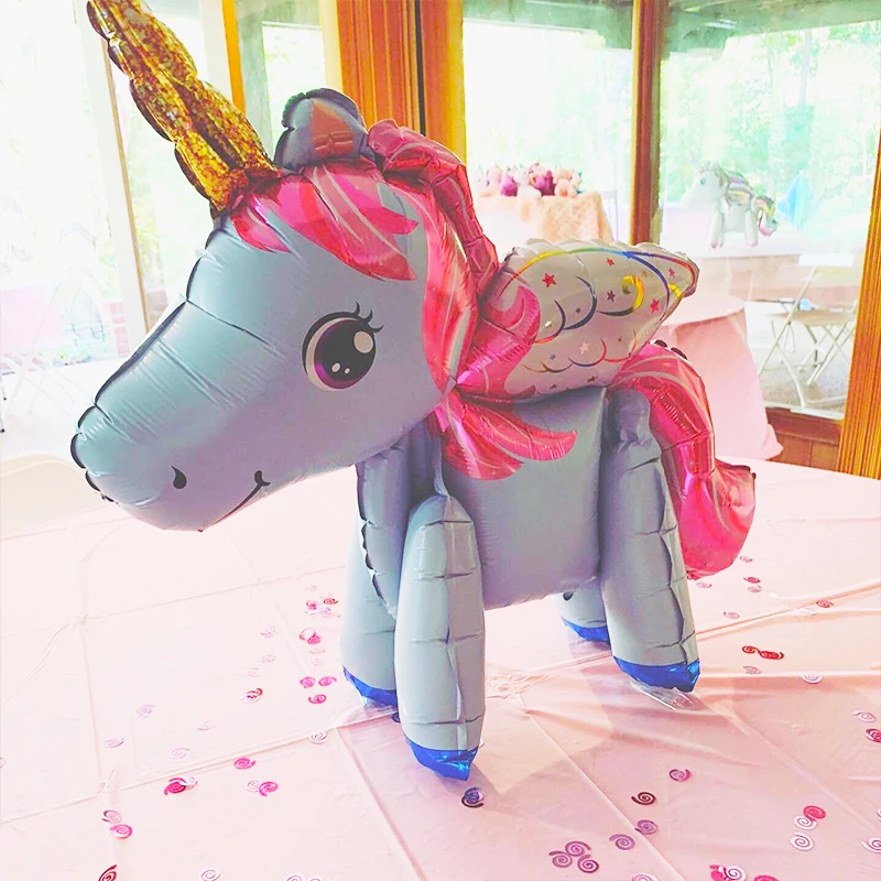 Selbst Stehenden Einhorn Ballons Geburtstag Dekorationen für Mädchen Einhorn Mylar Ballon Party Dekorationen kinder Tag Dekorationen – Detail 4
