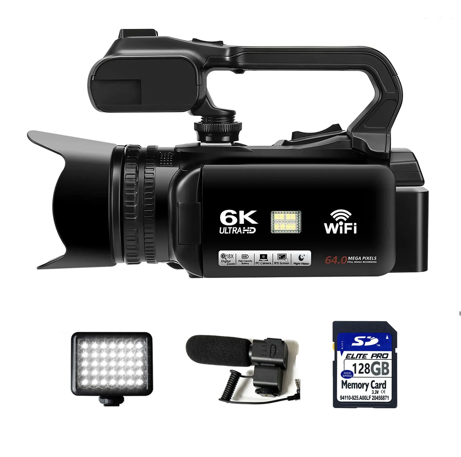 64MP Digital Photography Camera 6K WIFI Web Camcorder Vlog Video Recorder YouTube 18X Digital Zoom IR Night Vision Camera