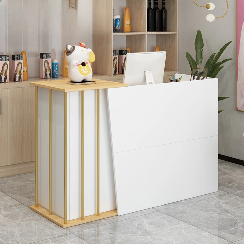 

Modern wood Reception Desks Simple Supermarket Cashier Hotel Small Reception desk Beauty Salon Clothing Store checkout counter Z