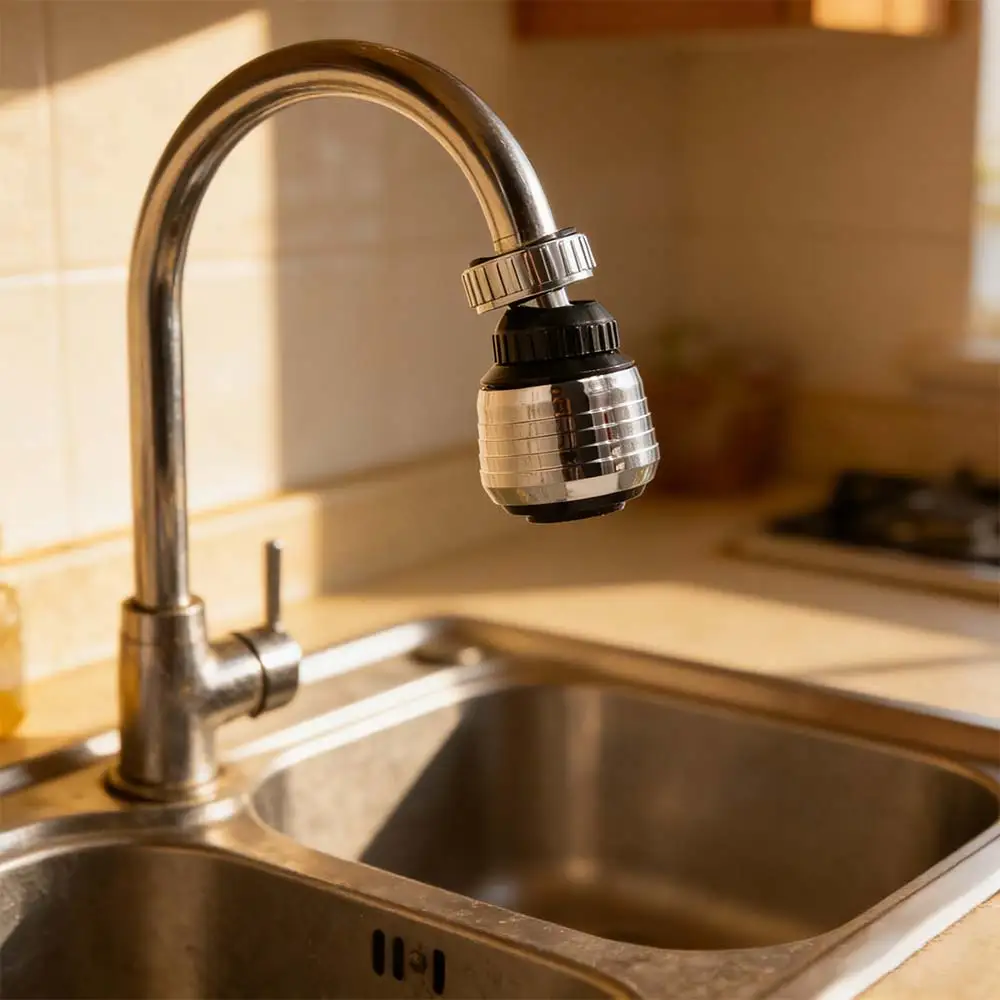 

360 ° Вращающийся аэратор для кухонного смесителя, двухрежимный распылитель из нержавеющей стали, антибрызговый распылитель, насадка-усилитель для экономии воды