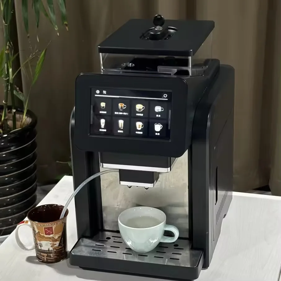 Commercial office freshly ground automatic all-in-one machine, multi-function 7-inch touch screen smart coffee machine