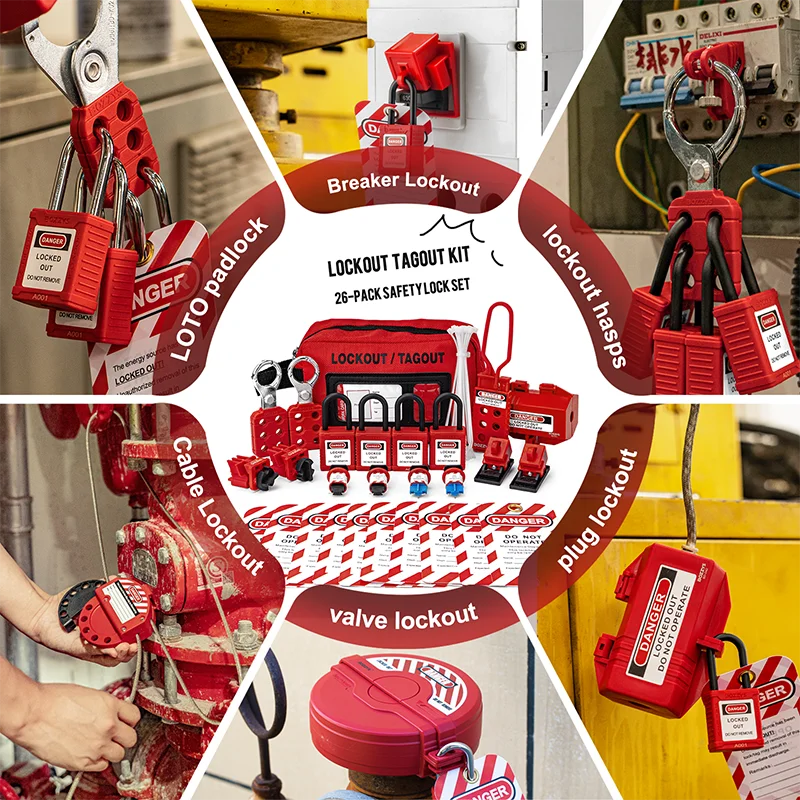 BOZZYS Electrical Lockout Tagout Kit Set with MCB Hasps Lockout Tags  Loto Locks of Industrial Chemical Lock Out Tag Out Station