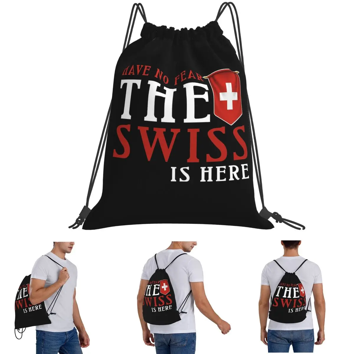 Рюкзаки с флагом Швейцарии, многофункциональные портативные рюкзаки на шнурке, карманная сумка для мелочей, сумки для книг для мужчин, женщин, студентов