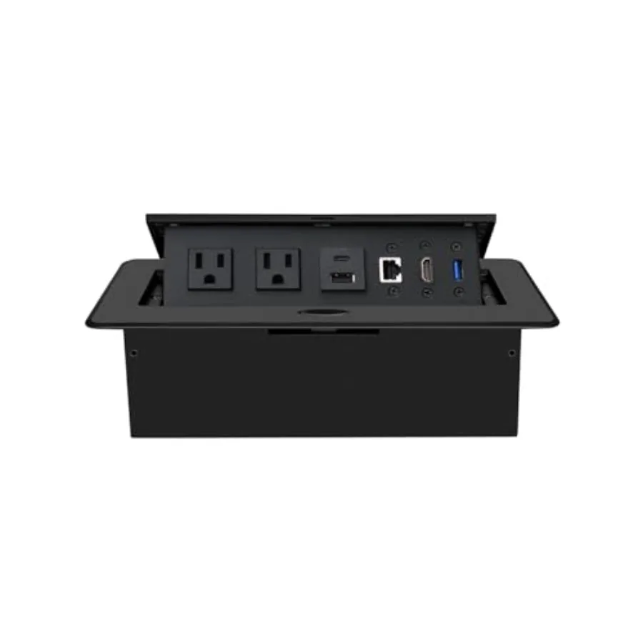 Conference Table Power Hub Pop up Power Outlet with 20W Type-C PD Fast Charging HDMI 4K Multiport Office Desk Charging Station