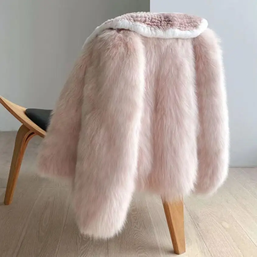 Fur Coat Women 2024 Winter New Thick Warm Top Pink Coat Short Jacket