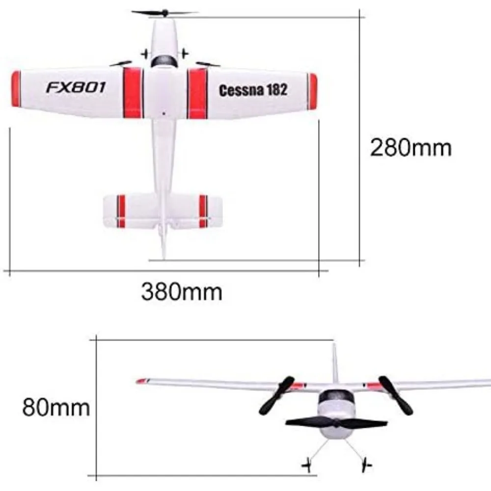 Ready-to-Fly 2.4GHz 2-Channel Remote Control Airplane, DIY Durable EPP Foam Airplane with Built-in 3-Axis Gyro System