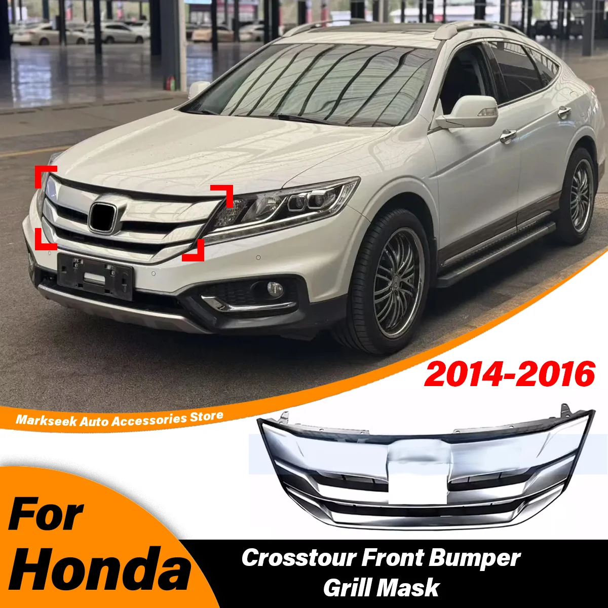 

For Honda Crosstour 2014 2015 2016 Front Bumper Air Intake Grille Racing Model Water Tank Protection Cover Body Modification Kit