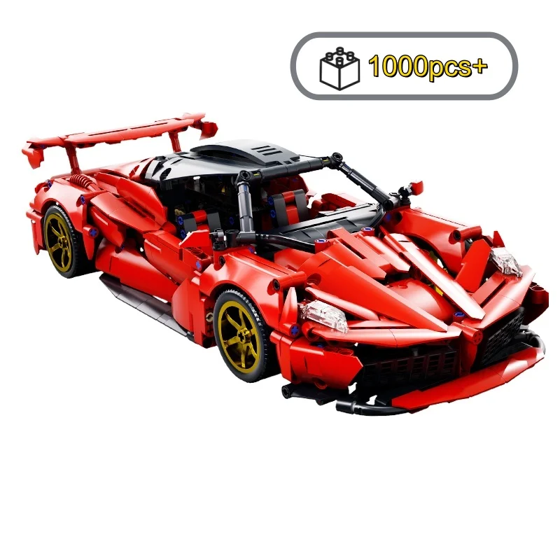 

Technical Red Racing Car Building Blocks Model MOC Assembly DIY Desktop Collectible Models Birthday Halloween Christmas gifts