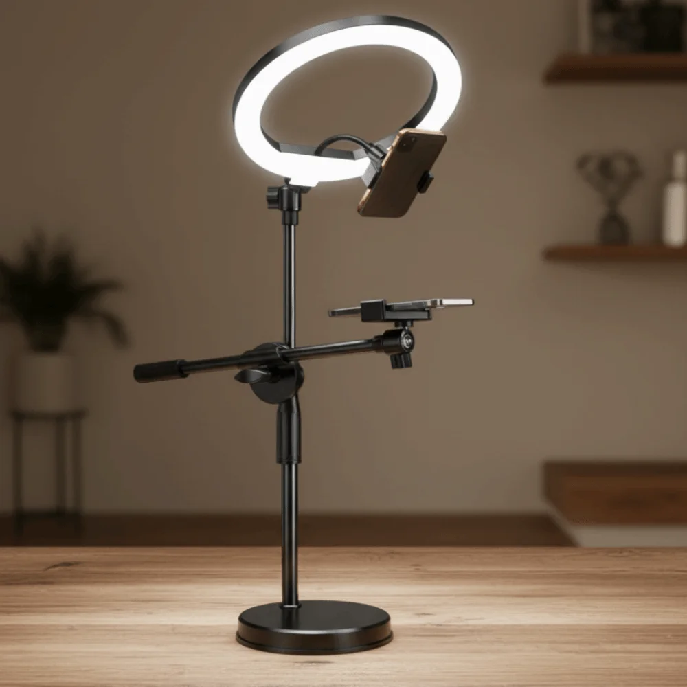 Lighting Bracket Telescopic Phone Stand Overhead View 26cm Fill Light Folding Phone Stand Universal Adjustable Height