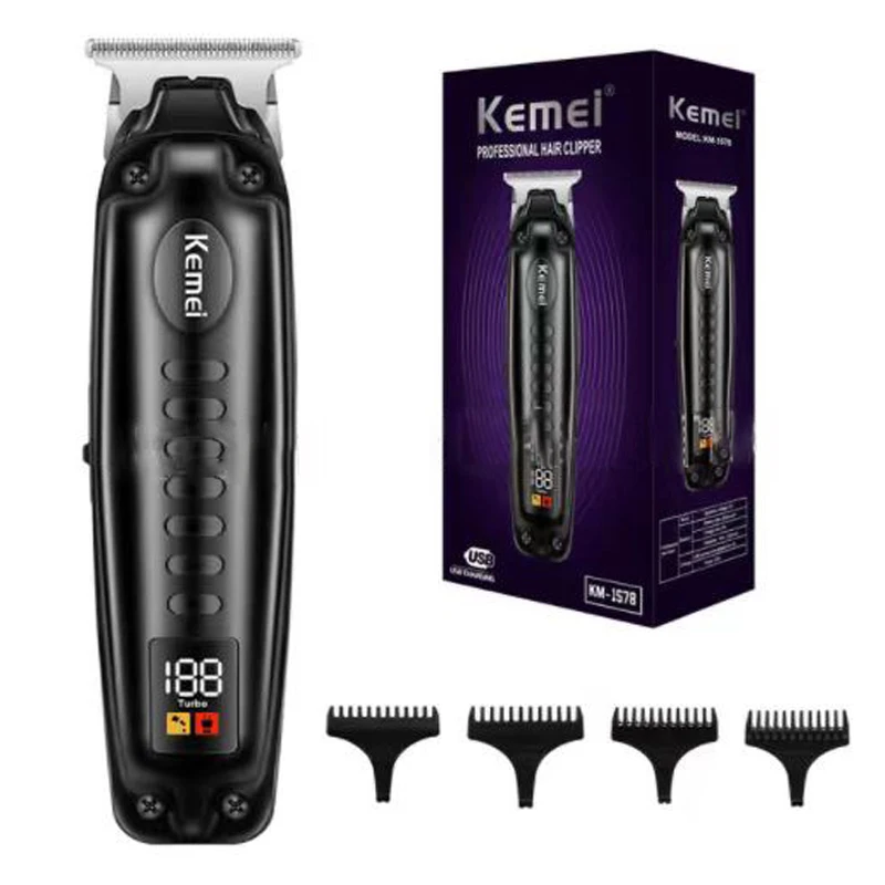 Kemei-cortadora de pelo eléctrica para hombre, máquina de corte de pelo profesional sin cable, recargable, Original