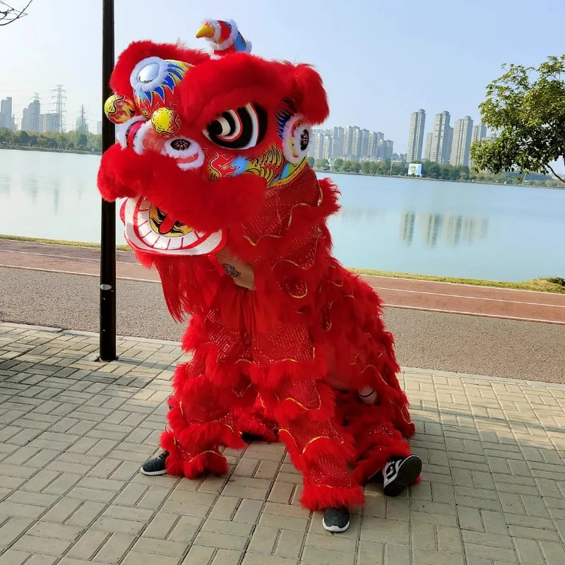 Lion Dance Props Complete Set for Two People Wool Large-scale Event Performance Supplies