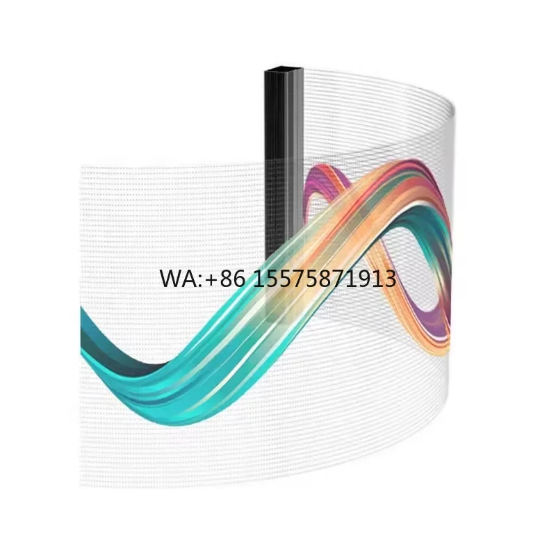 Customizable Crystal Clear 3D Transparent LED Screen Flexible Adhesive Backing for Shopping Malls Subways Wayfinding Video
