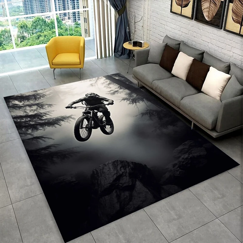 3D Bicycle S-Specialized Logo Moto Non-Slip Area Rug for Living Room Bedroom Playroom,Carpet Floor Mat for Home Decor Holiday