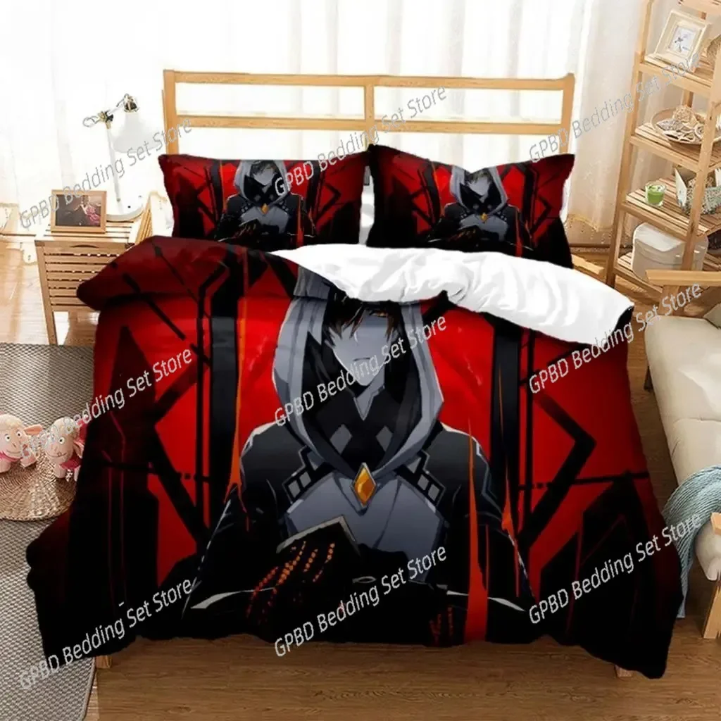 Anime Genshin Impact Animation Cartoon 3D Bedding Set Duvet Cover Pillowcases Single Twin Full Queen Home Decor Quilt Boys Gift