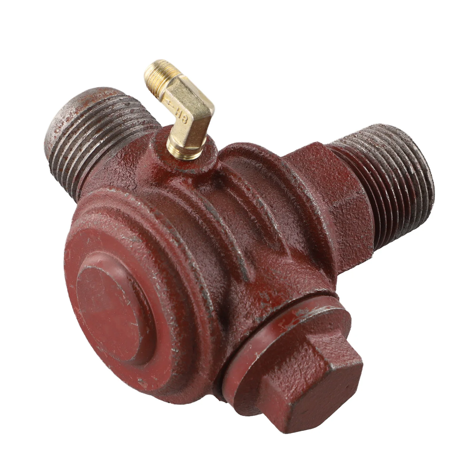 iron-body-check-valve-with-three-male-threaded-openings-for-air-compressor-installations-linking-hose-receiver-tank-and-pump