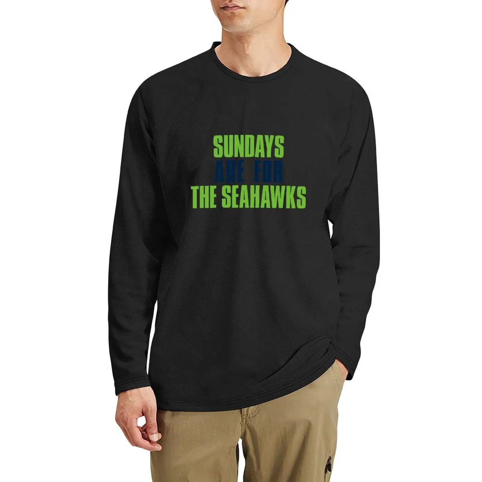 

Sundays are for The Seahawks, Seattle Football Long T-Shirt kawaii clothes vintage t shirt tshirts for men