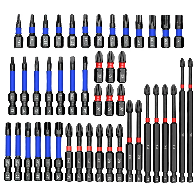 46 Piece Magnetic Impact Screwdriver Bit Set with Security Torx and Phillips Bits for Electric Screwdrivers, Furniture Assembly